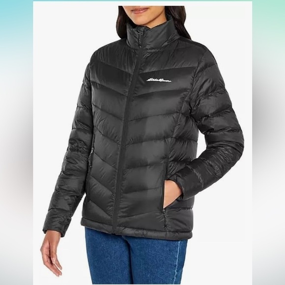 NWT Eddie Bauer Women's Packable Quilted Down Jacket Black XXL - Picture 1 of 7